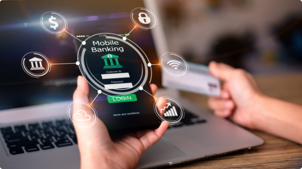 mobile phone using a banking app